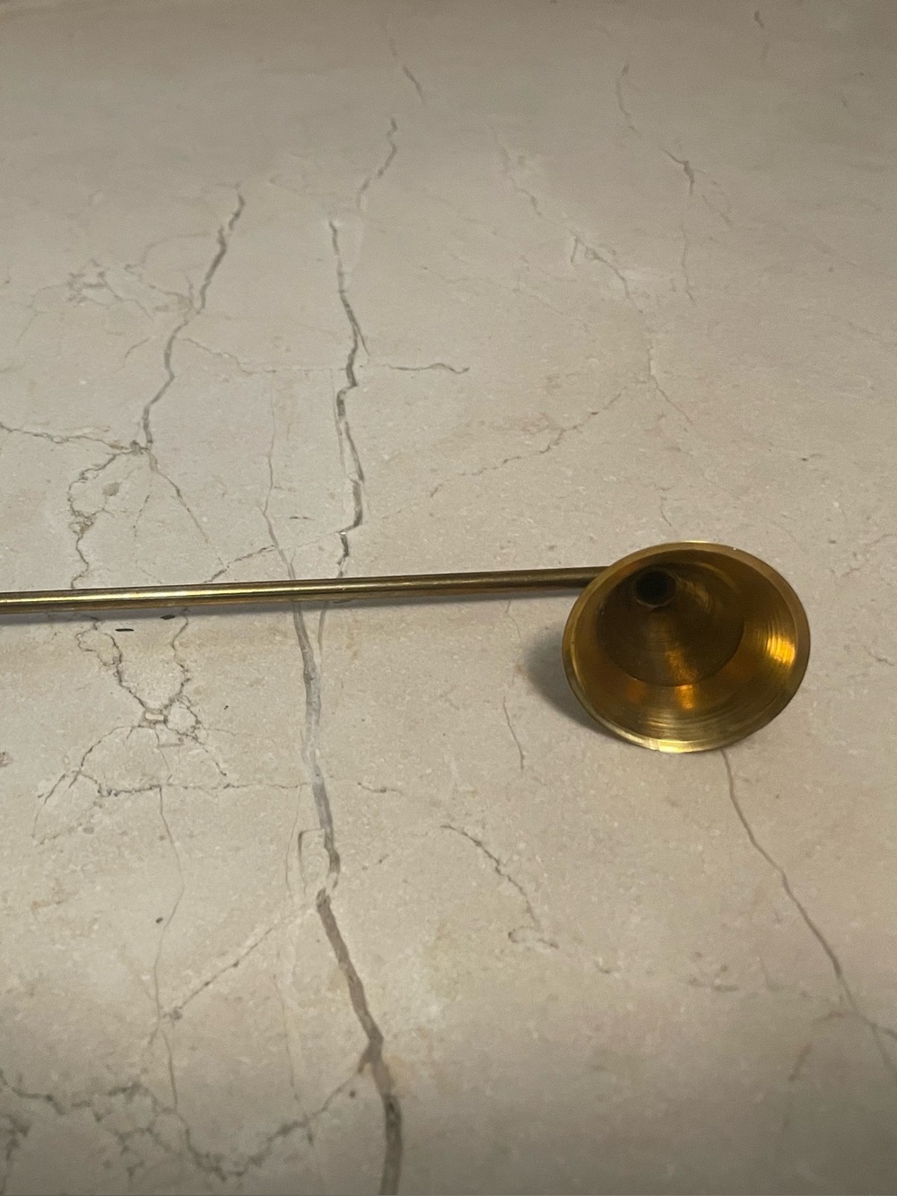 Brass Candle Snuffer with Long Handle - Gold Finish
